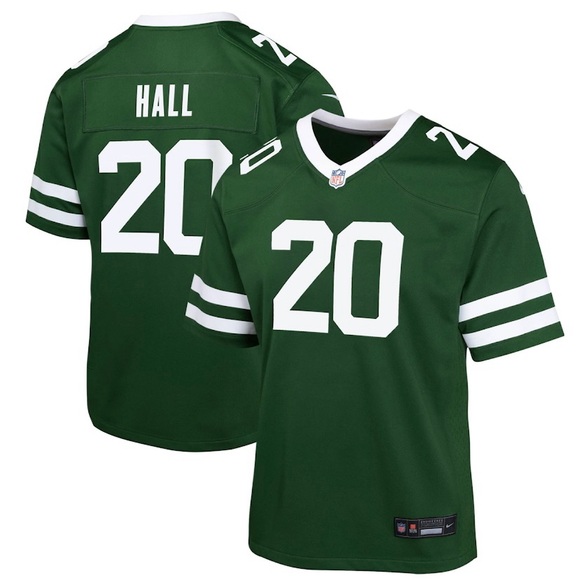 💫HP‼️💫 NWOT Youth NIKE NFL Breece Hall NY Jets Game Jersey, Green/White, Medium - Picture 1 of 6